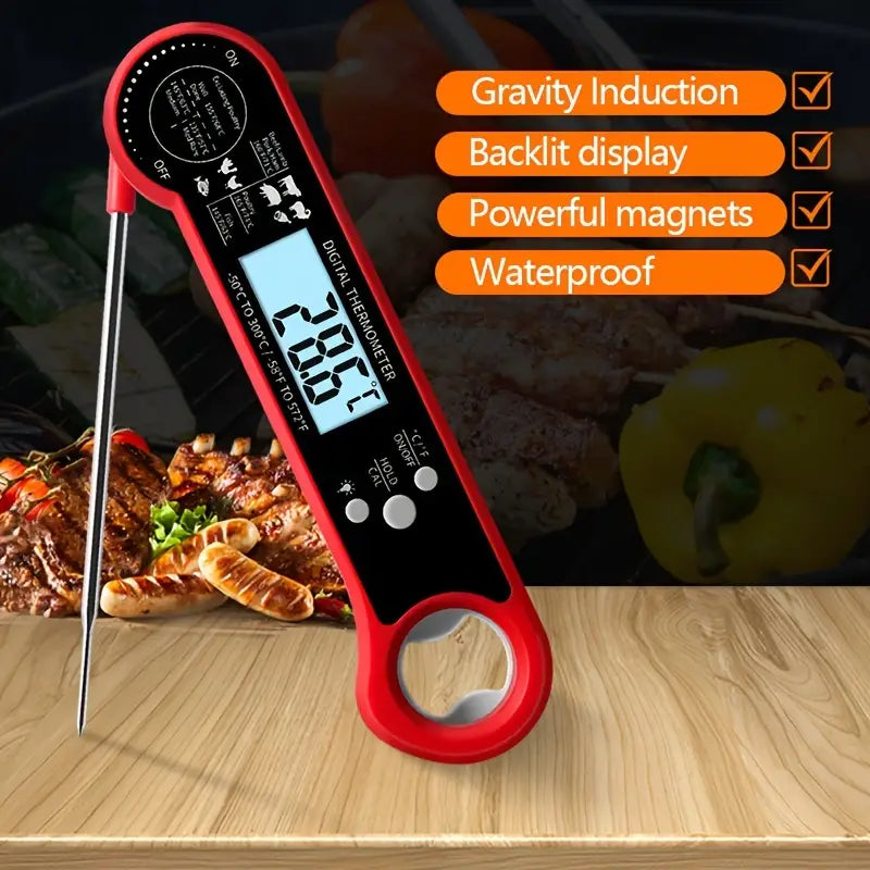 1pc Instant Read Meat Thermometer for Cooking & BBQ